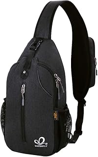 WATERFLY Crossbody Sling Backpack Sling Bag Travel Hiking Chest Bag Daypack