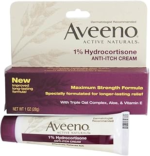 Aveeno Anti-Itch Cream 1% Hydrocortisone Max Strngth 1 Ounce (Pack of 6)