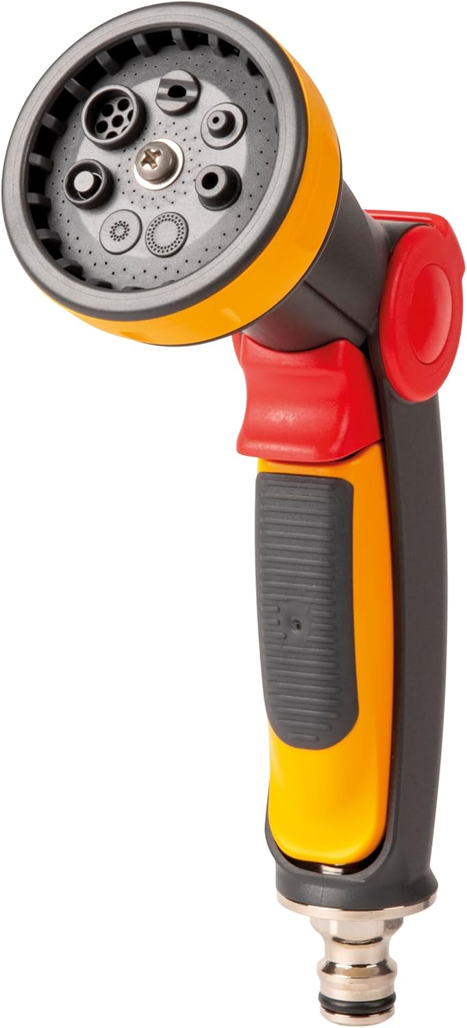 Hozelock Ltd 100-101-499 8 Jet Multi Spray Metal Gun, Yellow