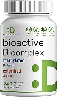 Bioactive Vitamin B Complex, 240 Veggie Capsules - Methylated Multivitamin B Complex & Esterified Vitamin C – High Potency & Easy Absorption – Immune, Energy, & Metabolism Supplement – Non-GMO