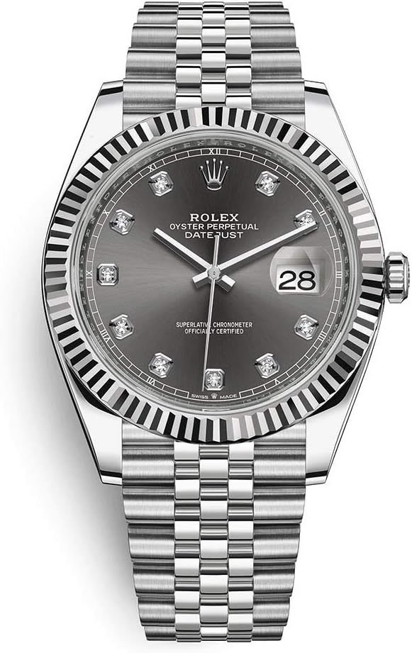 ROLEX DATEJUST 41 STEEL AND WHITE GOLD RHODIUM DIAMOND DIAL JUBILEE BRACELET 41MM