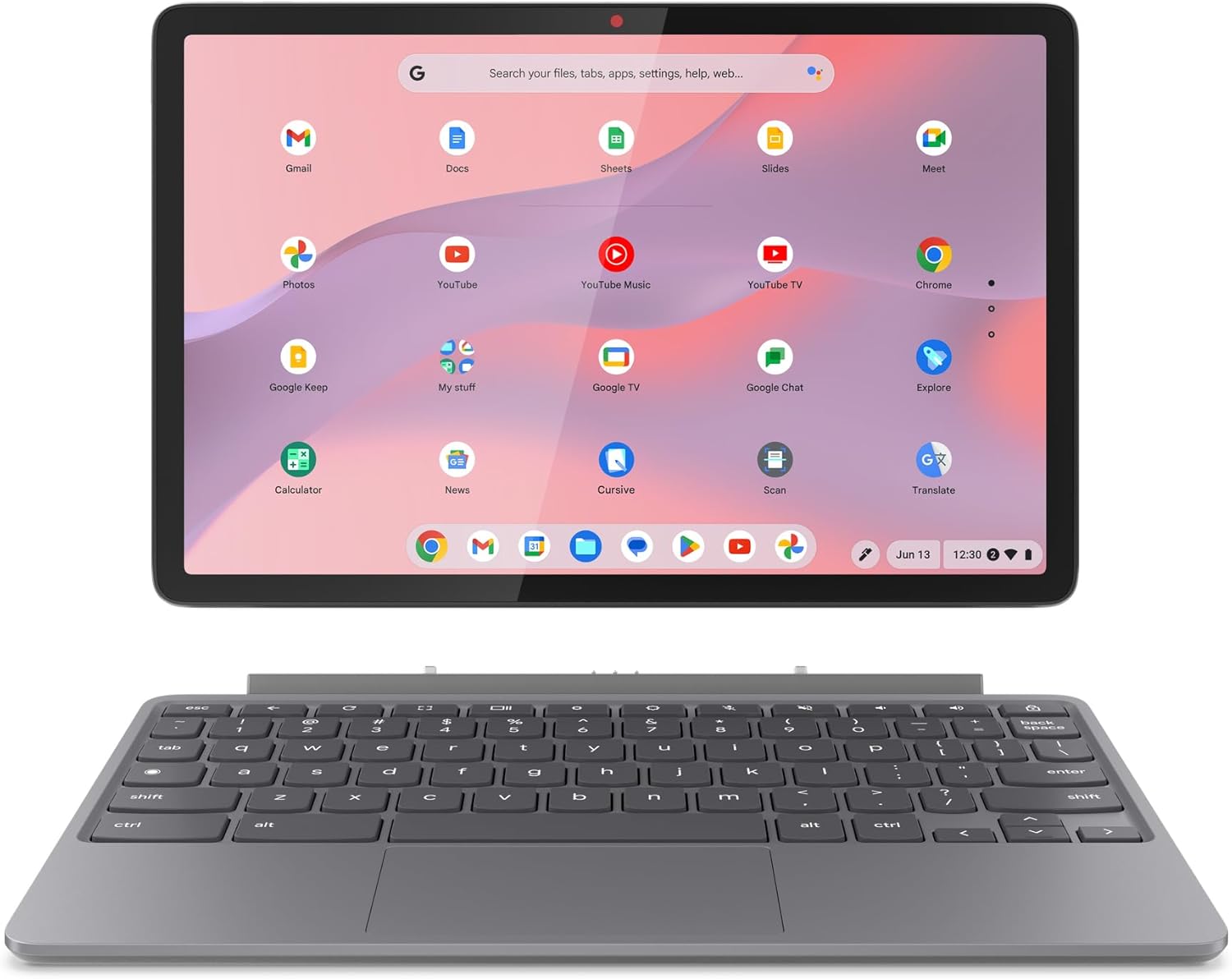 Lenovo IdeaPad Chromebook Duet | 11 Inch FHD+ 1200p Laptop | MediaTek Kompanio 838 | 8GB RAM | 128GB eMMC | Chrome OS | Luna Grey USI Pen 2 | Folio Stand + Folio Keyboard