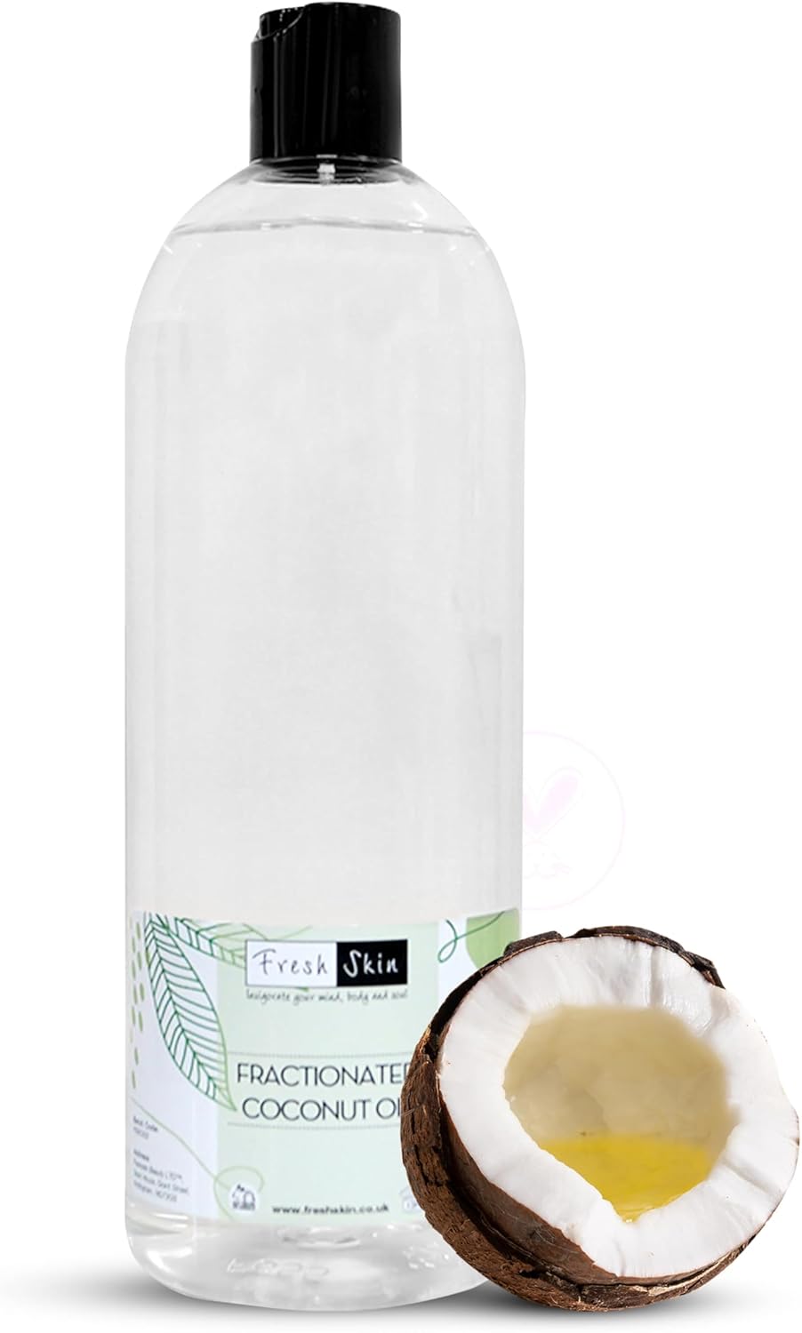 Freshskin Beauty LTD | Fractionated Coconut 1 Litre - Pure, Natural, Cruelty Free, Vegan - Moisturising & Hydrating - Ideal for Aromatherapy, Massage and DIY Beauty Recipes (1000ml)