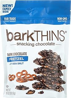 Bark Thins Snack,Dark Chocolate Pretzel 10 Oz (Pack Of 9)