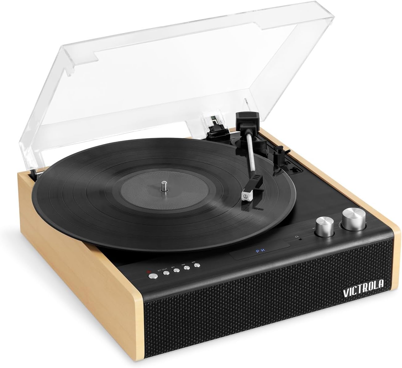 Victrola Eastwood Bluetooth Record Player with Three-Speed Turntable and Replaceable Audio-Technica Cartridge | Bamboo | VTA-72-BAM-EU