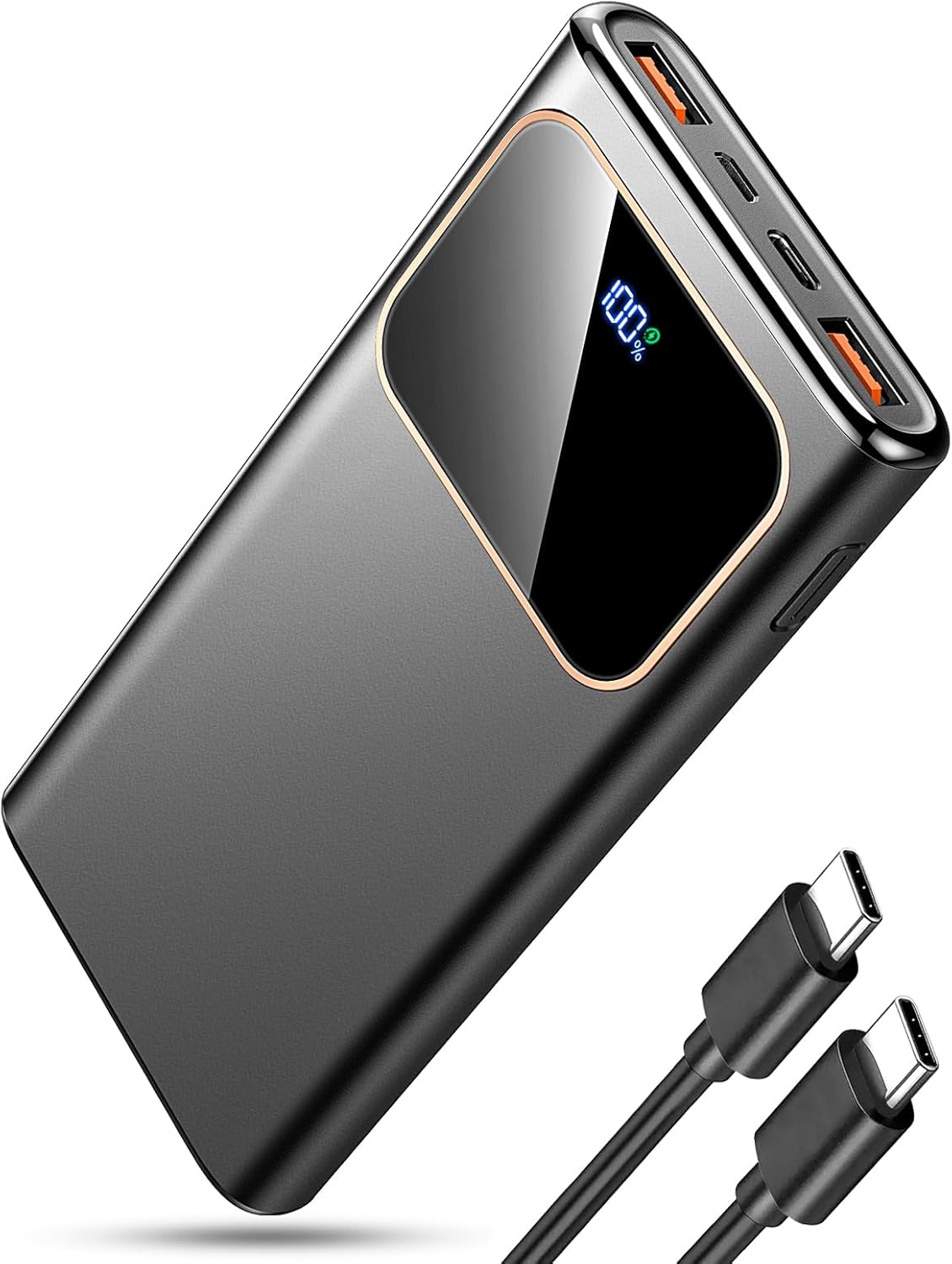Power Bank Fast Charging 10000mAh, 22.5W Portable Charger USB C Input & Output Powerbank with LED Display, PD3.0 QC4.0 Phone Battery Pack for iPhone16/15/14/13/12, Samsung, Android and More (Black)