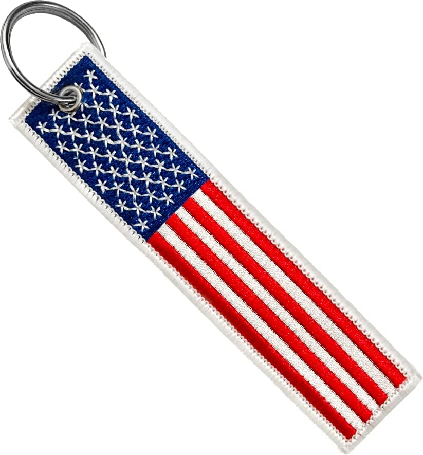 Flag Keychain Tag with Key Ring, EDC for Motorcycles, Scooters, Cars and Gifts
