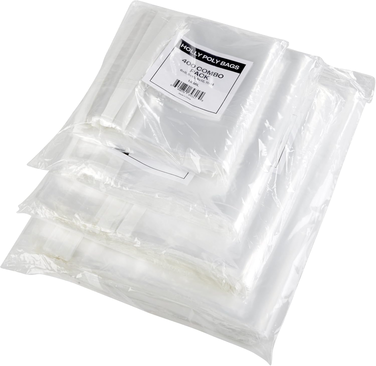 Clear Plastic Self Seal Bags 400pcs,Transparent Plastic Poly Bag,Packaging,Shipping,Storage of Jewellery,Crafts,Beads,Biscuits or Sweet Bags(6x9inch,8x10inch,9x12inch,11x14inch)