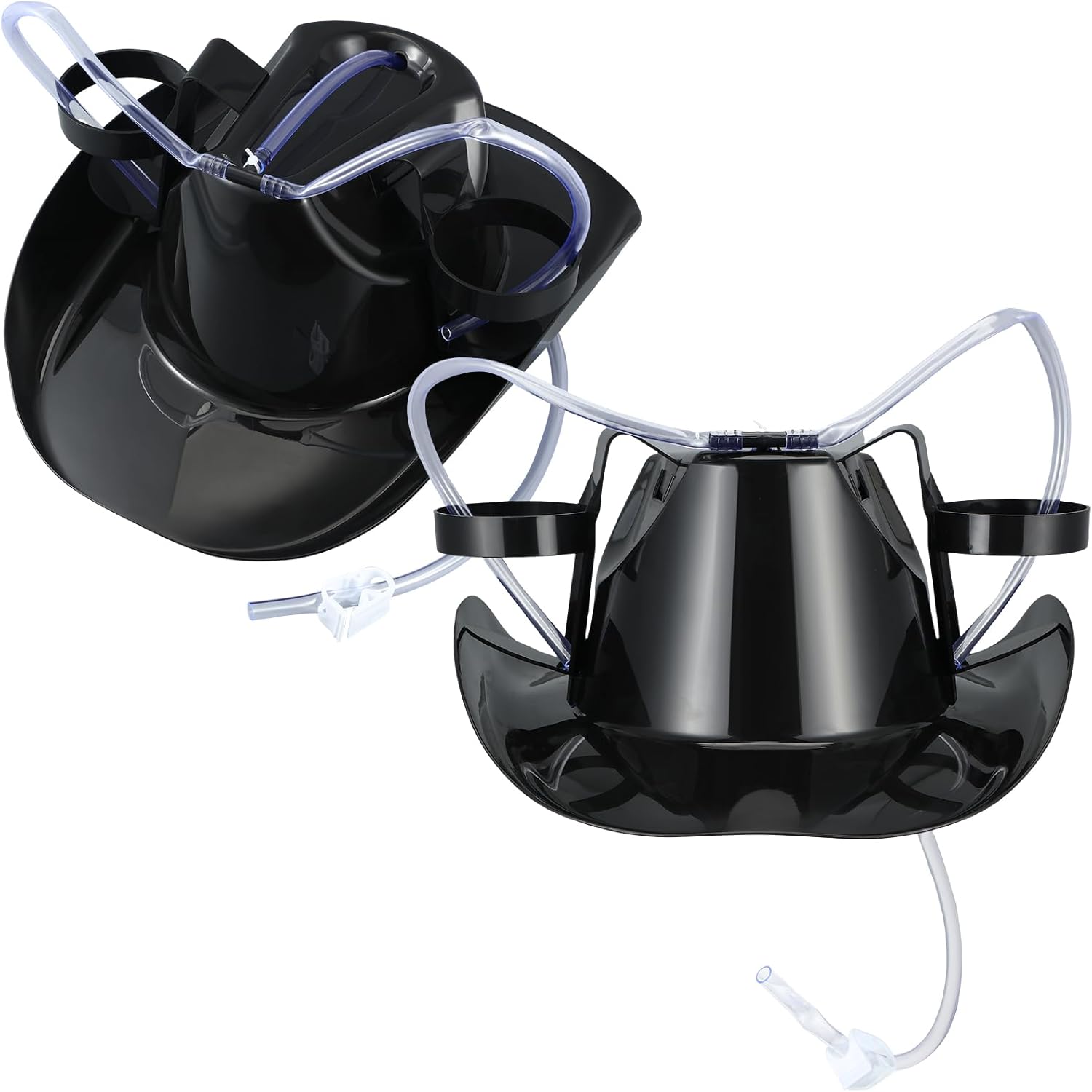 Jenaai 2 Pcs Juice Helmet Soda Hat with Straw Cowboy Soda Hat Beverage Holder for Adult Juice Party