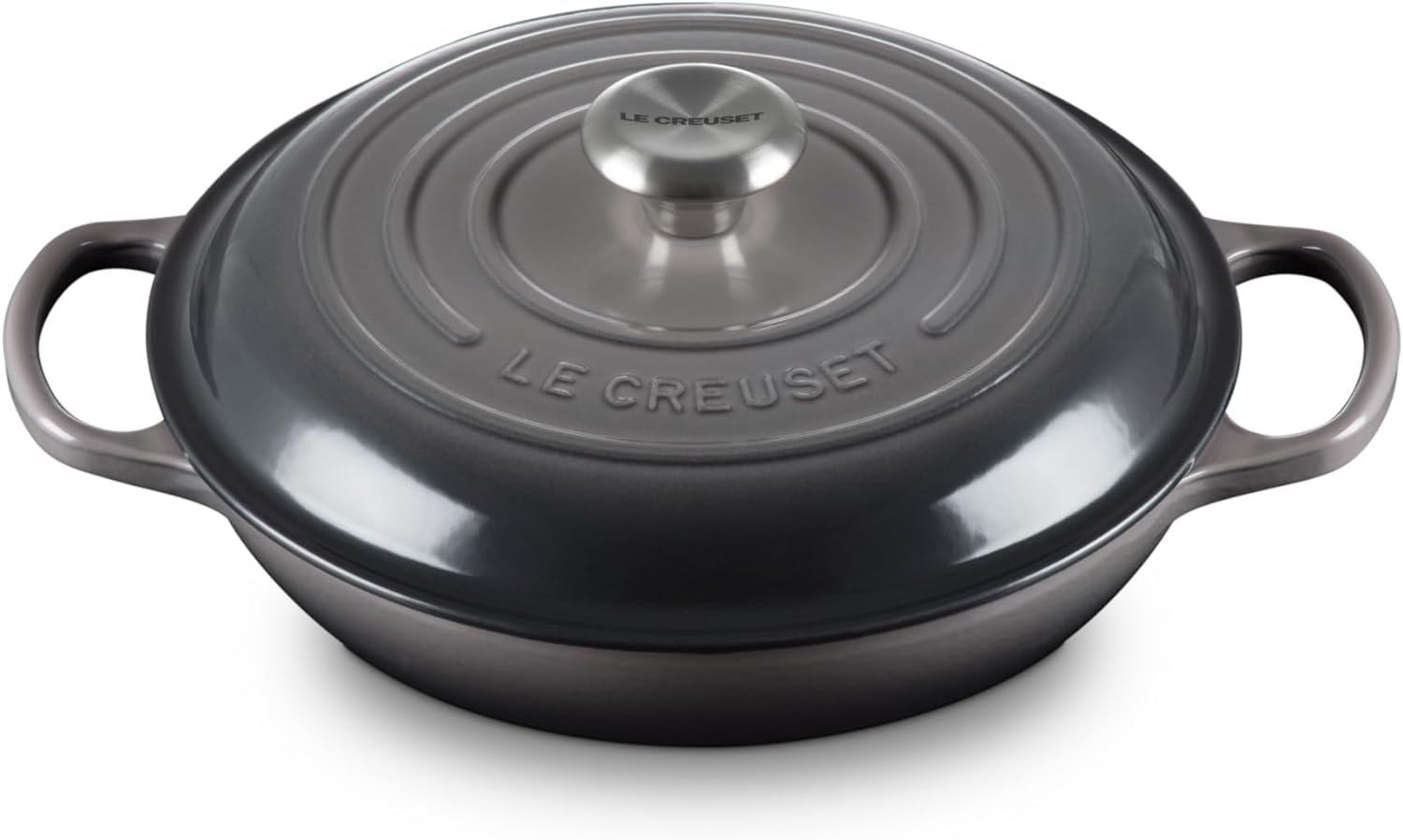 LE CREUSET Signature Sh.Casserole/braiser 26cm Flint SS Knob