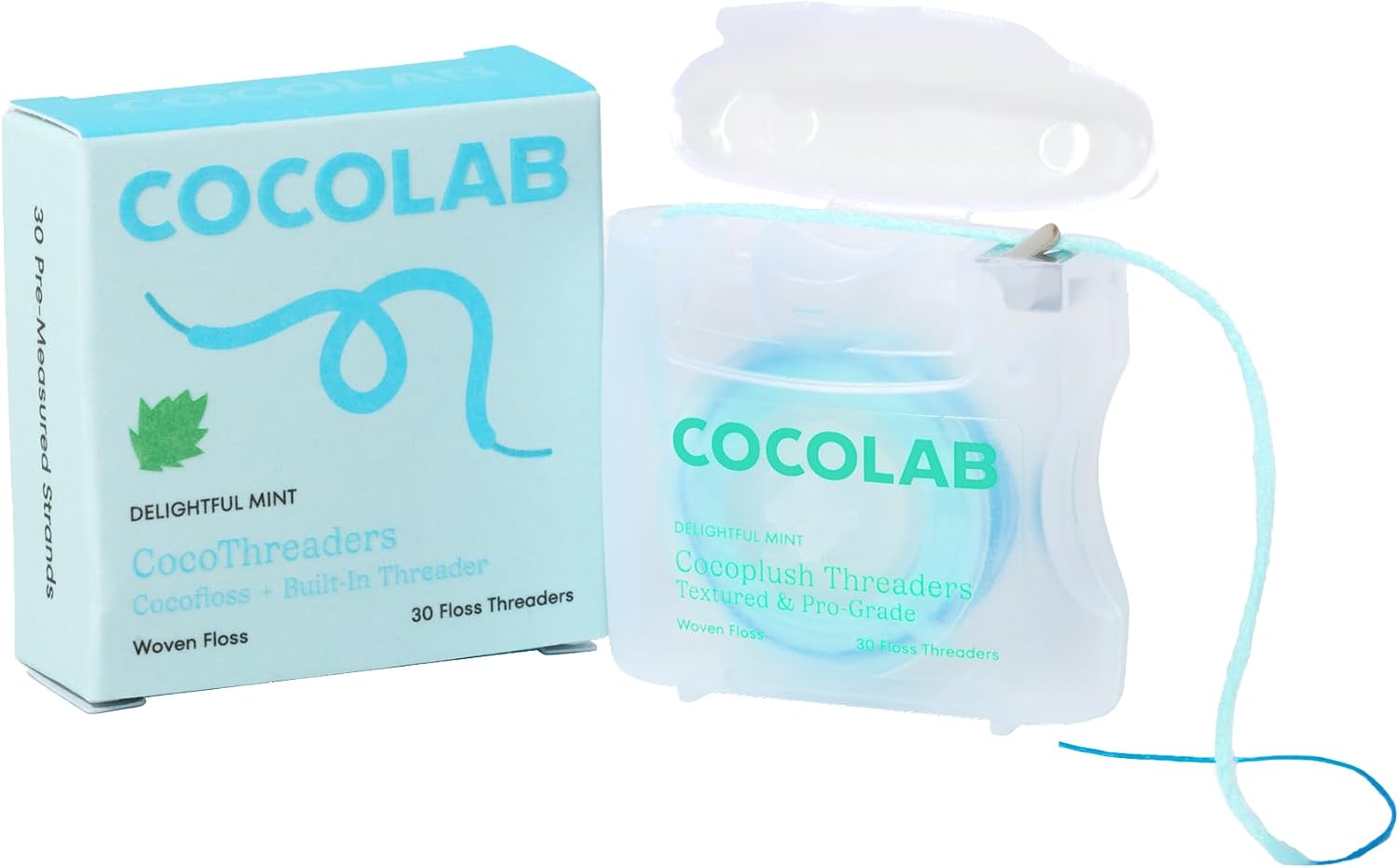 CocoPlush Floss Threaders by COCOLAB, Mint Scent, 30ct, 1-Pack