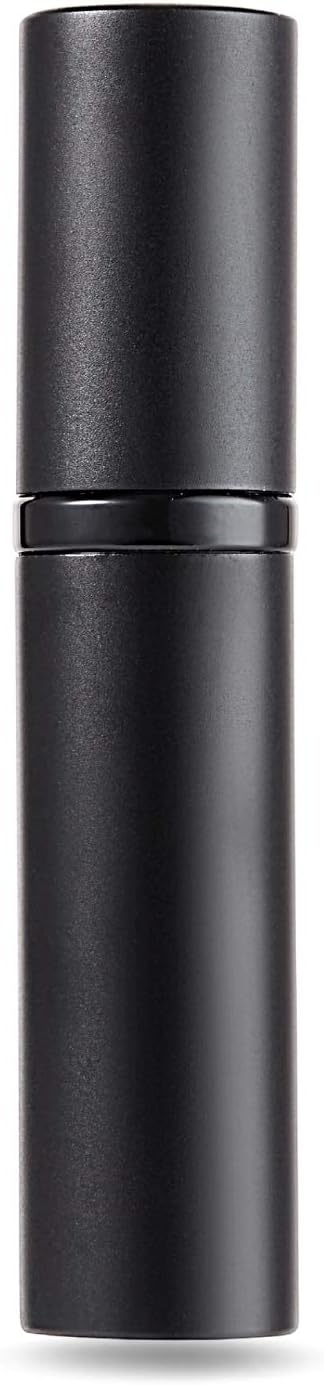 AsaNana Perfume Atomiser, Refillable & Travel Size Perfume Bottle, Leaking Proof,Bottom Pump without Funnel, Luxurious Small women and men, 5ml (Cla.-Mat Black)