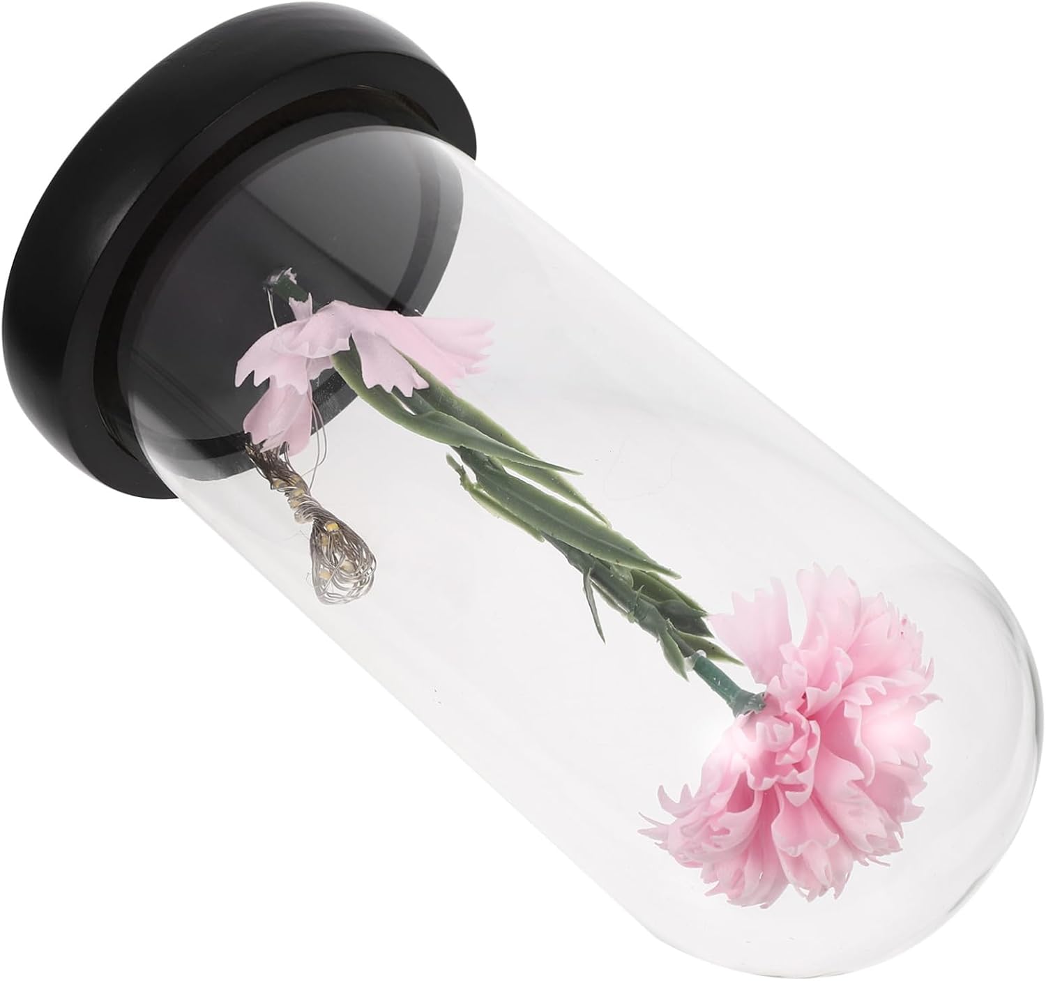 VICASKY Glass Shade Carnation Lamp Romantic and Dreamy Simulated Carnation Flower Light for Special Occasions