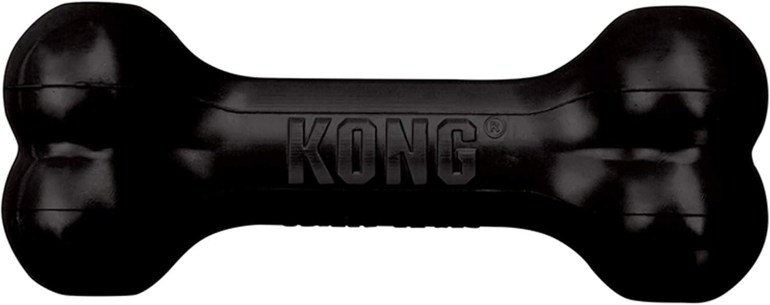 KONG - Extreme Goodie Bone - KONG's Most Durable Natural Rubber Dog Bone for Power Chewers - Black - For Medium Dogs