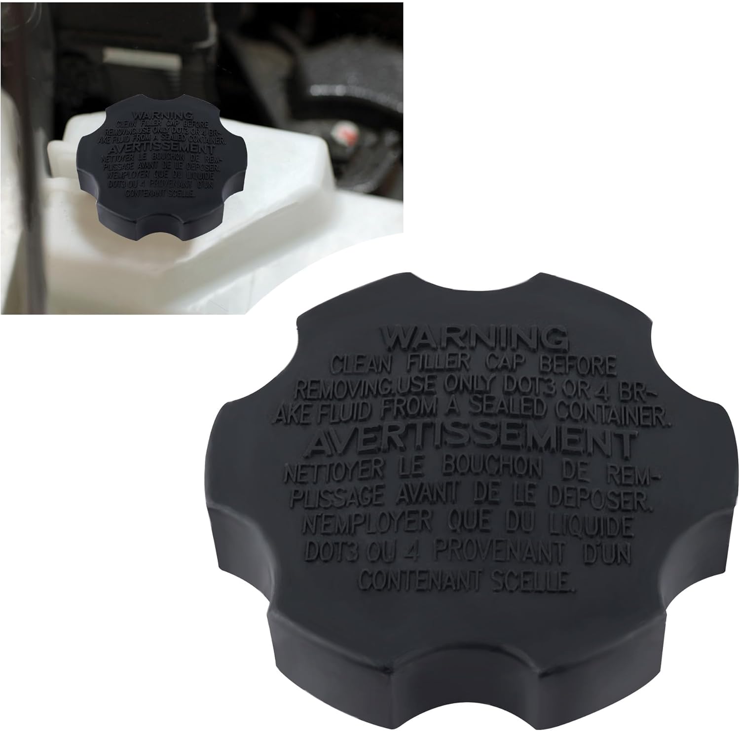 Car Brake Fluid Cap,Durable Master Cylinder Cap Compatible with Hyundai Accent Azera Elantra Kia Optima,Brake Reservoir Cap Car Accessories Replacement OEM#58531-07000,585312B500