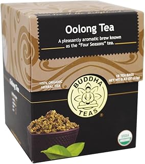 Buddha Teas Organic Oolong Tea Tea - OU Kosher, USDA Organic, CCOF Organic, 18 Bleach-Free Tea Bag