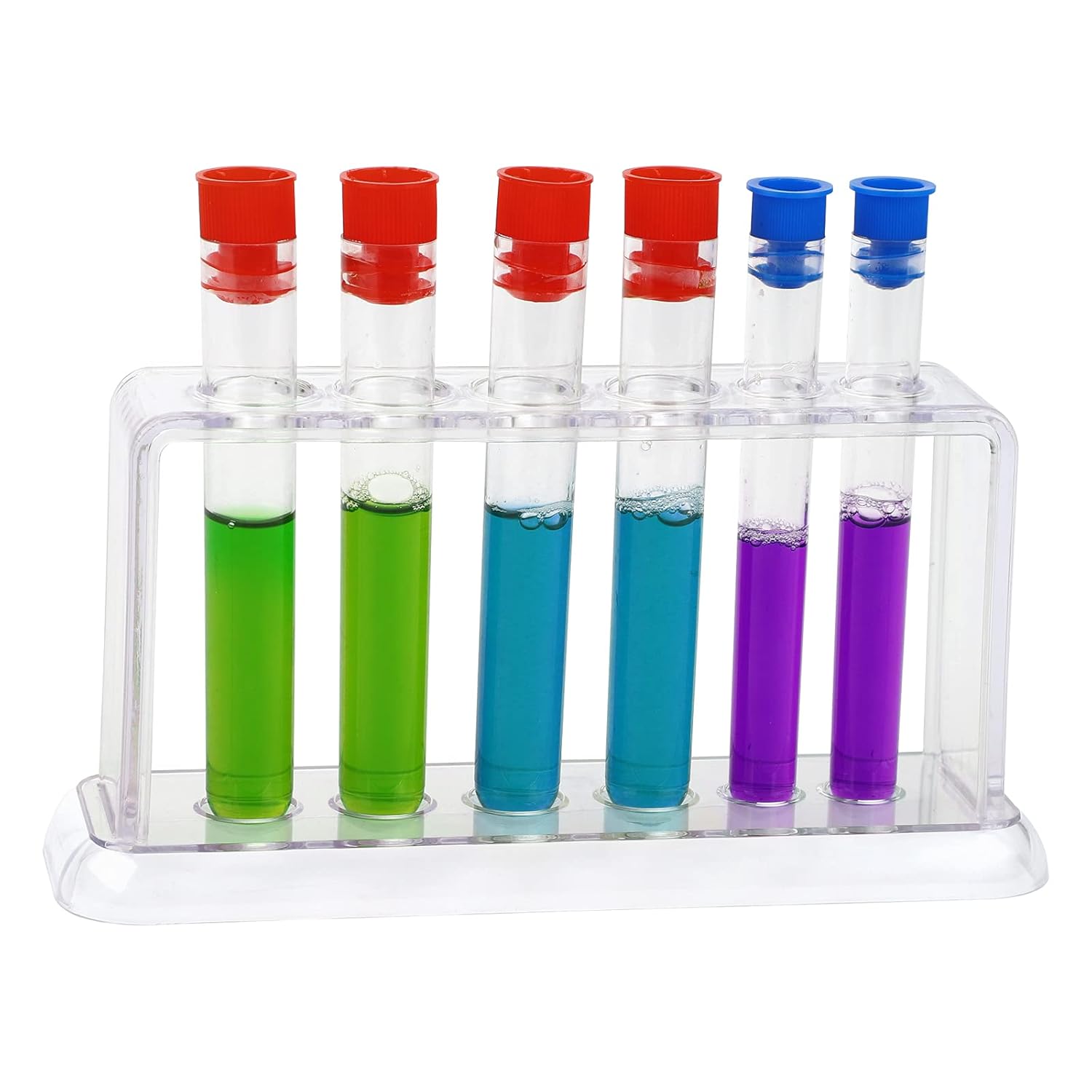 6 Pcs Test Tube,Clear Test Bottle Rack,100ml Capacity Transparent Sealing Candy Storage Container Tube with Lids,Test Tube Holder,Centrifuge Tubes for Bath Salt Vials, DIY Craft (Shape A)