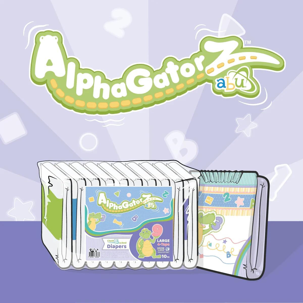 ABUniverse AlphaGatorZ Diapers (Medium)