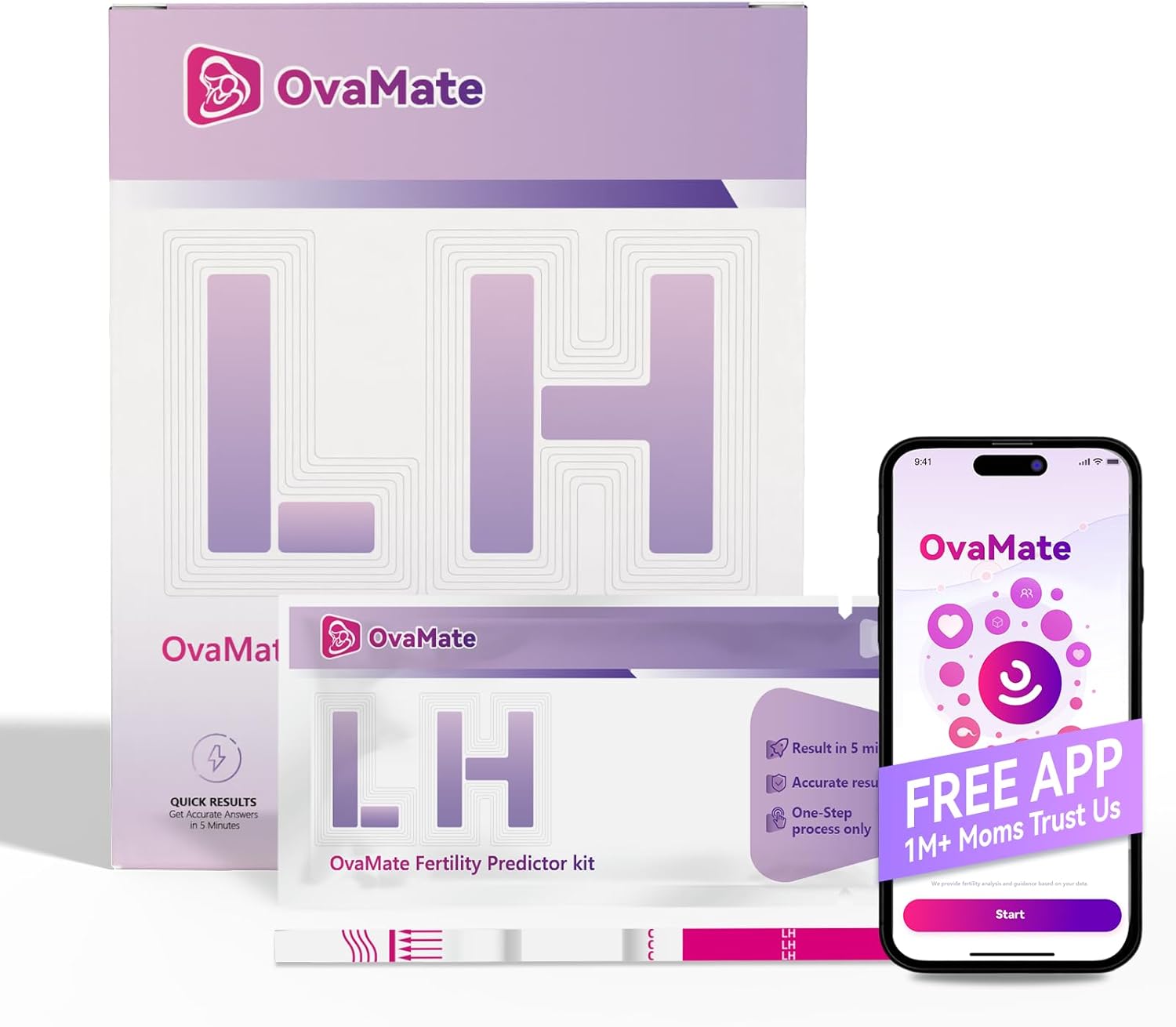 Ovulation Test Strips, Ovulation Predictor Kit,Women Fertility Tracking and Pregnancy Planning Kit with Free Ovulation Calculator iOS and Android APP-50 Tests