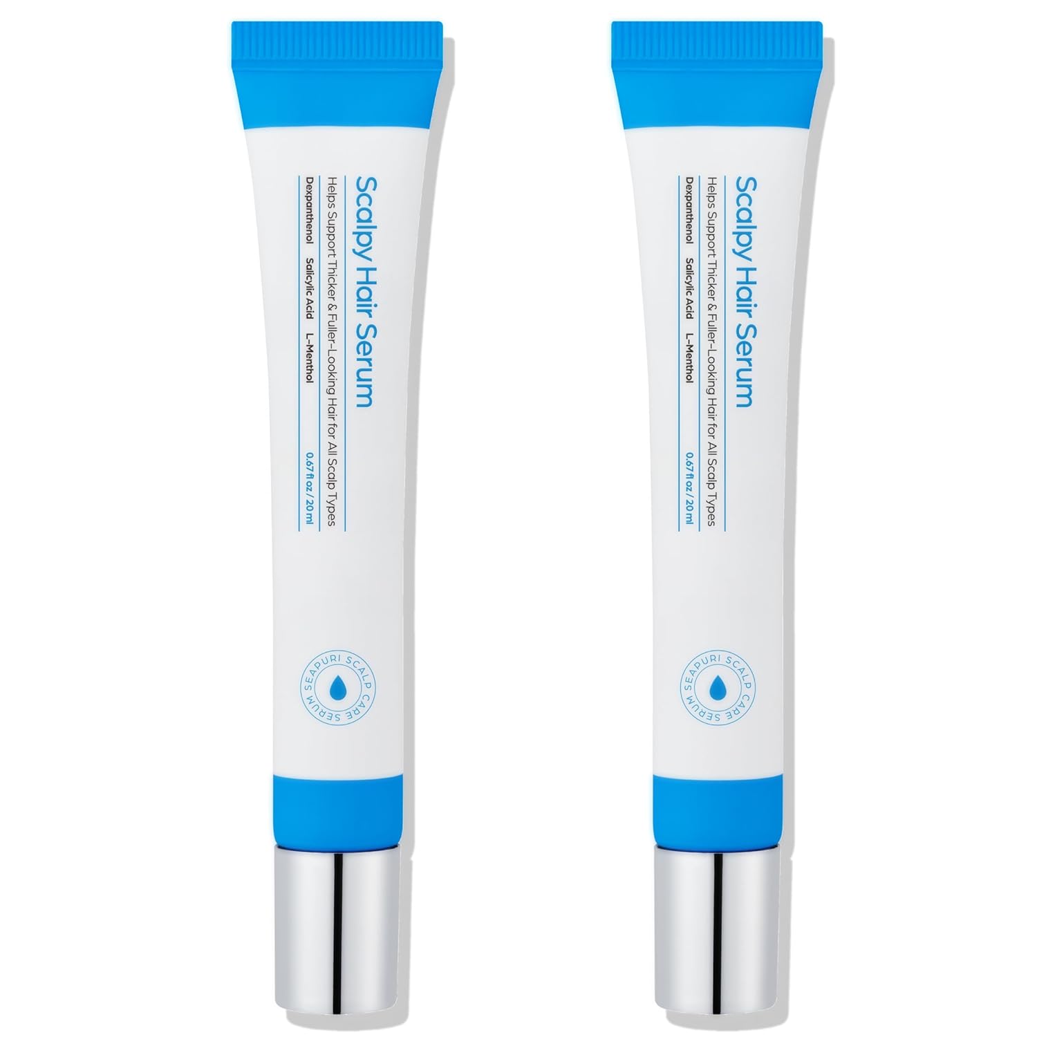 Seapuri Scalpy Hair Growth Serum for Hair Loss & Thinning | Scalp Massager Treatment w/Salicylic Acid, Menthol, Dexpanthenol | Non-Greasy, Lightweight | Exfoliate Dandruff (Pack of 2)