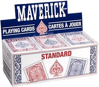 Maverick Playing Cards, Standard Index, Red and Blue, 12 Pack