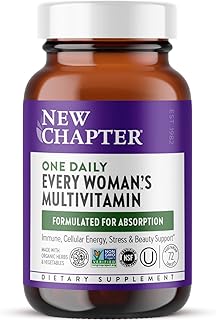 New Chapter Women's Multivitamin for Immune, Beauty + Energy Support with 20+ Nutrients -- Every Woman's One Daily, Gentle on the Stomach, 72 Count