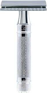 Edwin Jagger DES89KN Short Handled Classic Double Edge Manual Eco-Friendly and Reusable Safety Razor for Men and Women for Shaving Cream or Soap Fits All DE Razor Blades (Knurled)