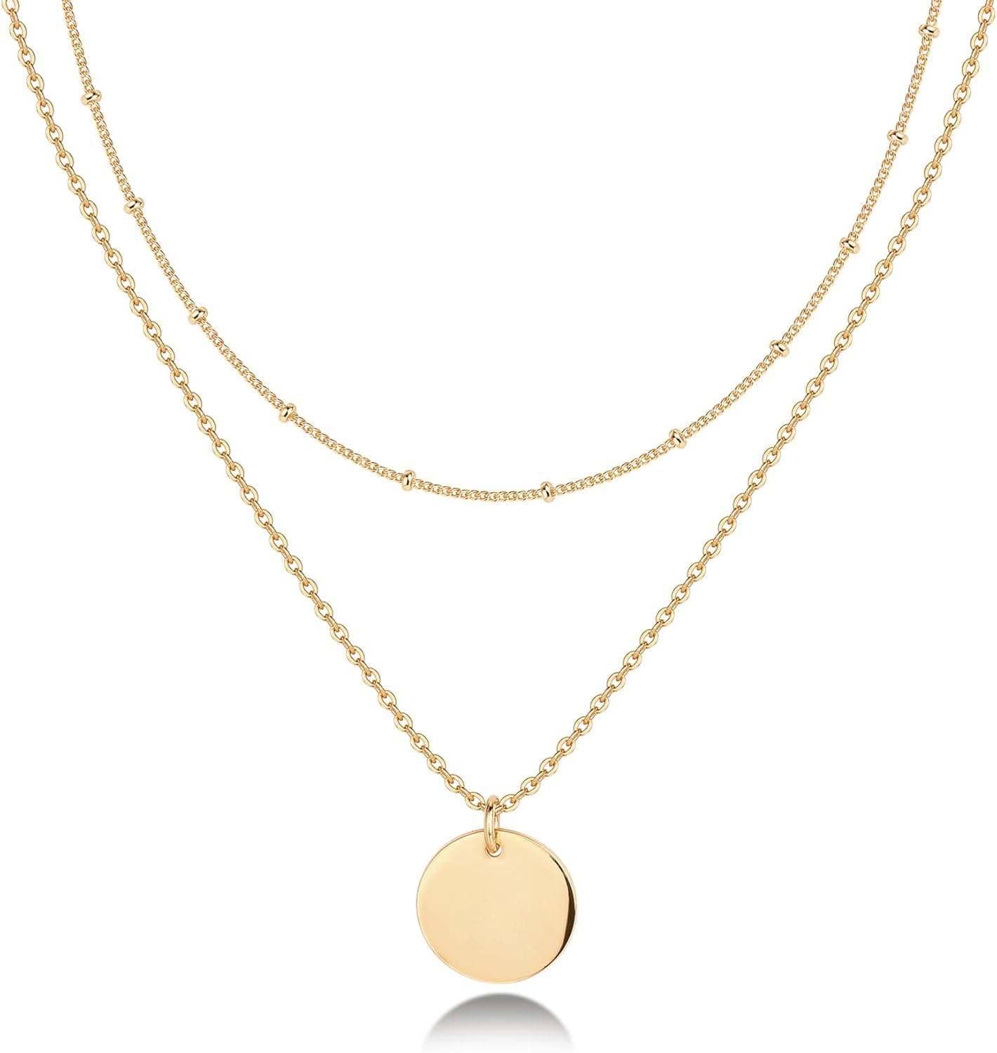 PAVOI 14K Gold Plated Layering Necklaces | Stylish Minimalist Design Pendant Necklaces | Butterfly, Heart, Lock, Evil Eye, Coin, Lightning Bolt, Circle, Cross Pendants for Women