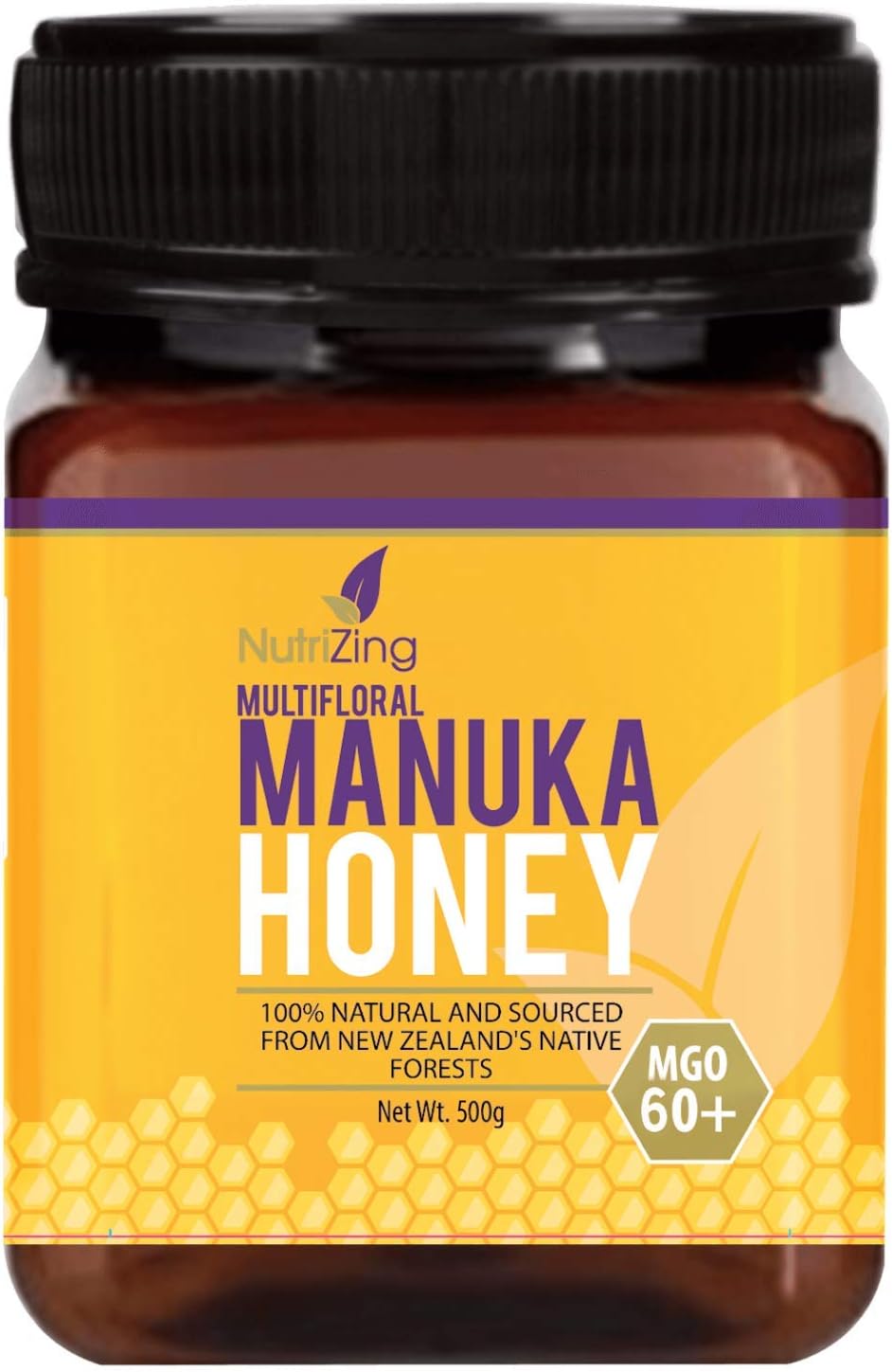 Award Winning Manuka Honey 60+ - from New Zealand - 100% Pure, Thick & Creamy - 500g by NutriZing