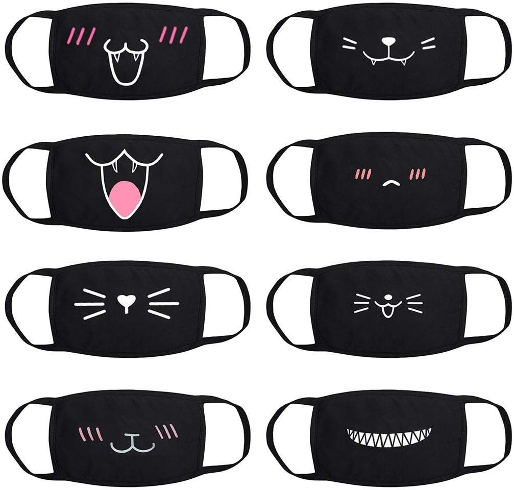 XCSSKG Cartoon Sweet Cat Pattern Mouth Face Protection Cotton Dust-proof Fashionable Cute Reusable Washable