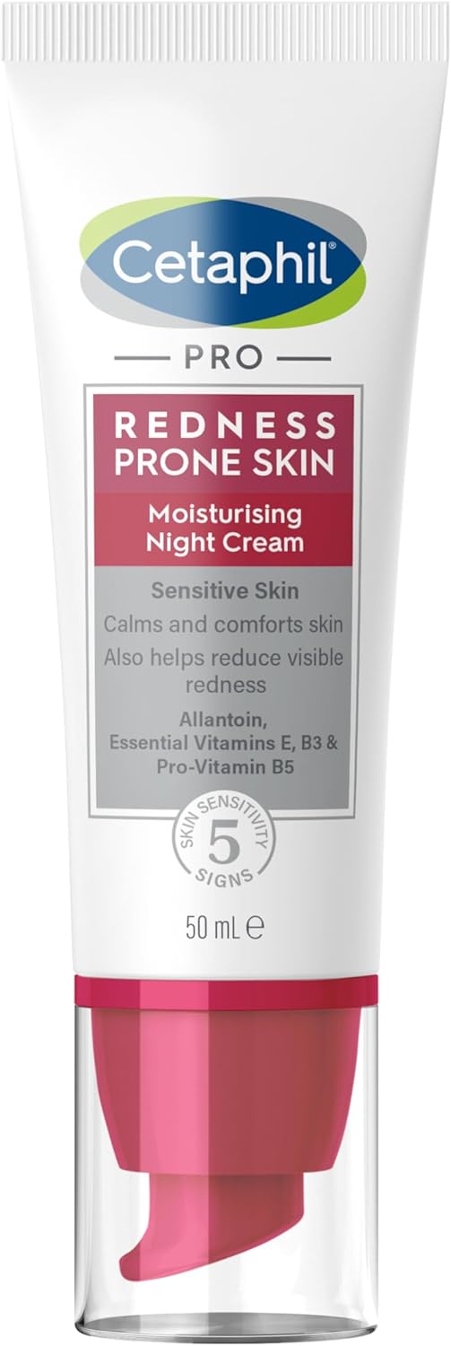 Cetaphil PRO Night Cream, 50ml, Moisturiser For Sensitive & Redness Prone Skin, With Vitamin E