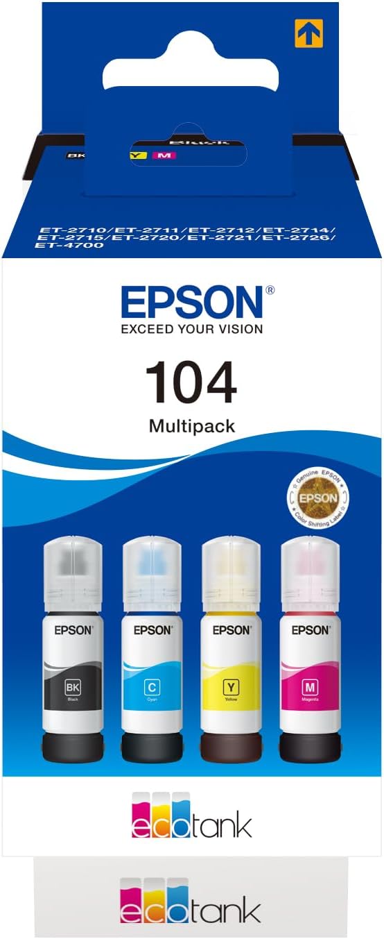 Epson EcoTank 104 Genuine Multipack Ink Bottles