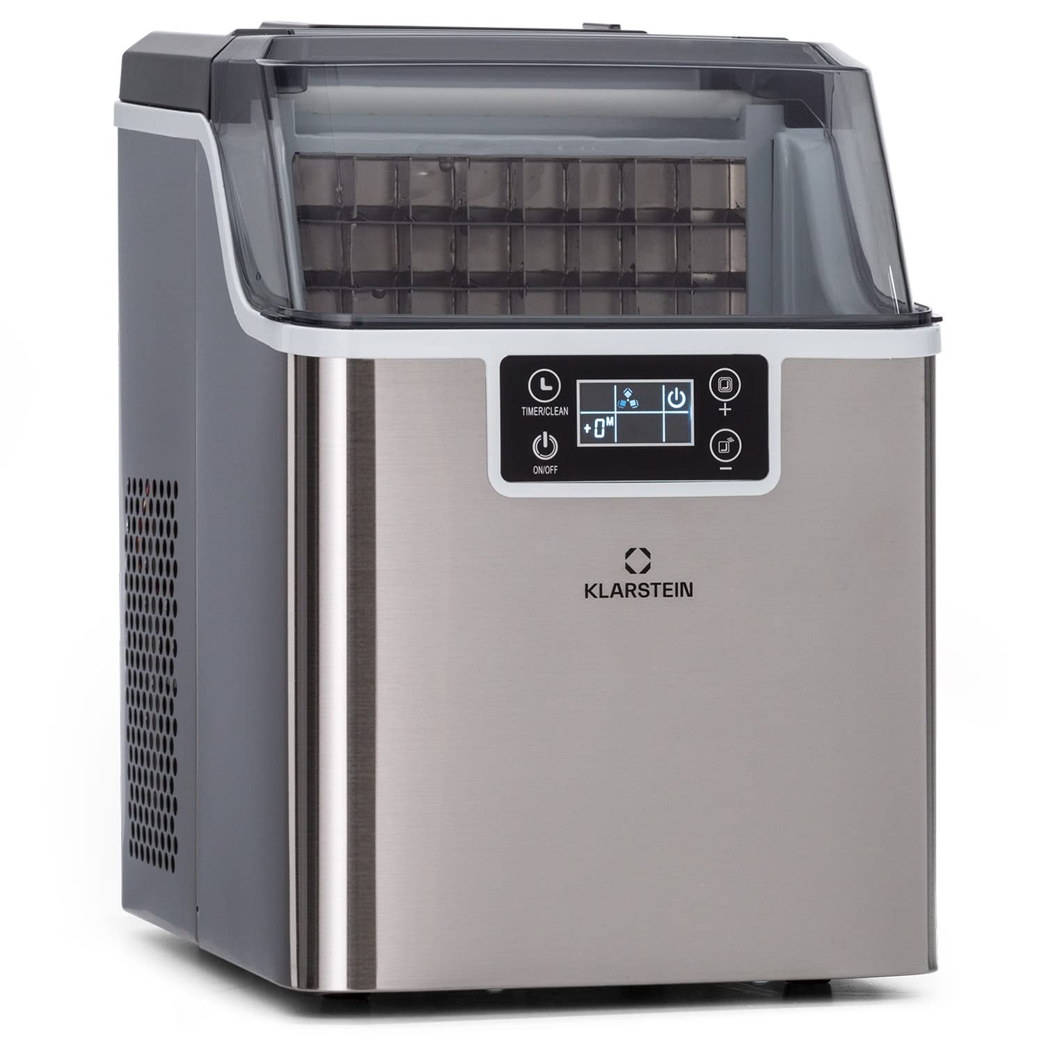 Klarstein Small Ice Maker Machine, Counter Top Ice Machine For Home and Kitchen, 3.2L Capacity, Fast Operation, Makes 20kg of Ice, Large and Small Sized Bullets, Self-Cleaning Ice Cube Maker Machine