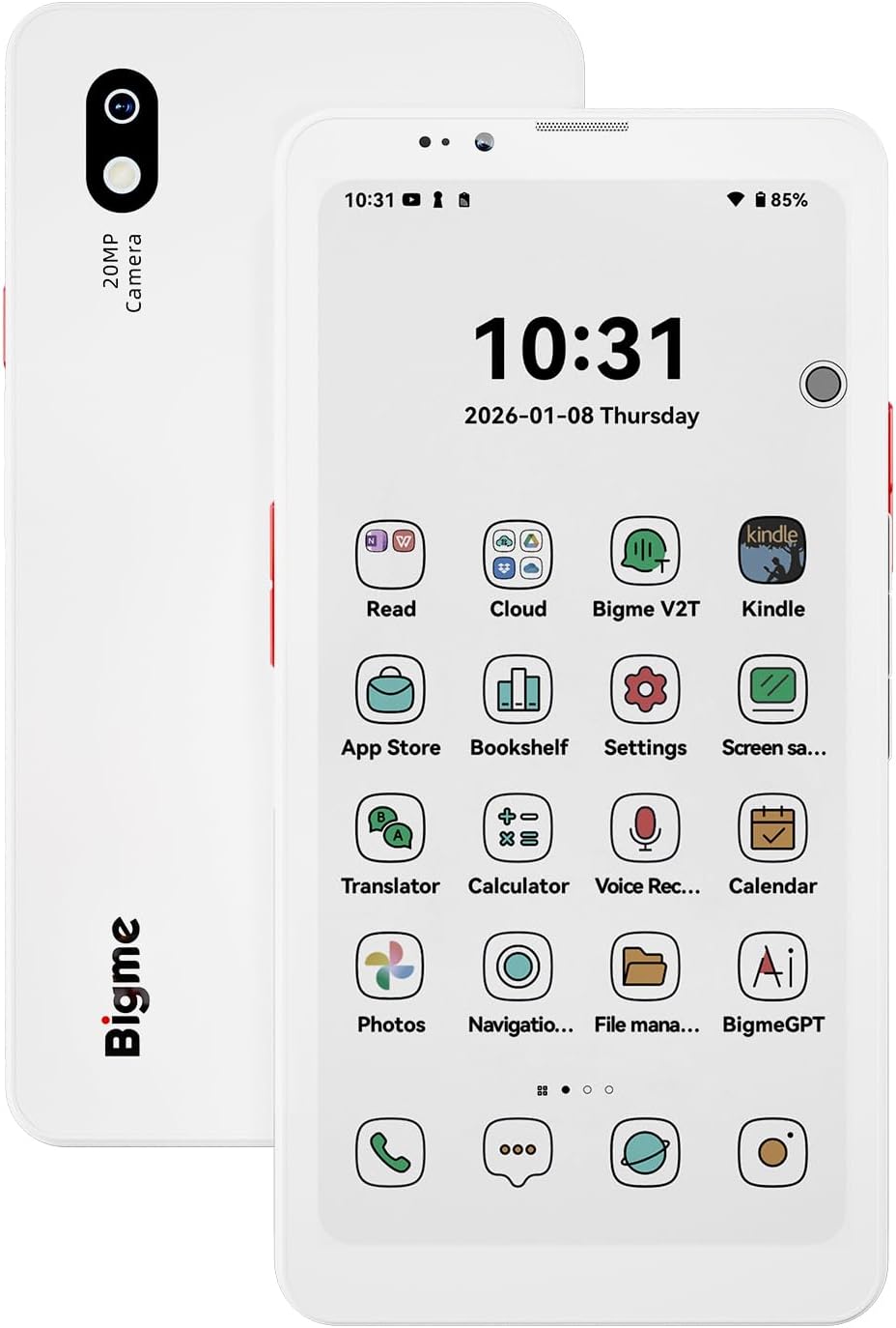 Bigme HiBreak Pro Color 6.13" ePaper E-Ink Phone with Fingerprint Unlock, NFC, 8GB+256GB, eBook Readers Android E Ink eReader Mobile Phone with Android 14, 5G Dual SIM, 300PPI, Long Battery Life