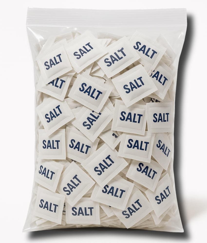 Individual Salt Packets by Salty Ernie, Iodized Table Salt, 0.6 grams | 200 Packets