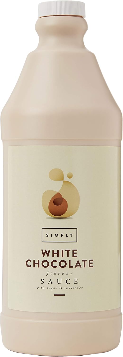 Simply White Chocolate Sauce, Topping Sauce in Pourable Easy Squeeze Bottle for Ice Cream, Waffles, Pancakes, Coffee & Milkshake (2.5 kg)