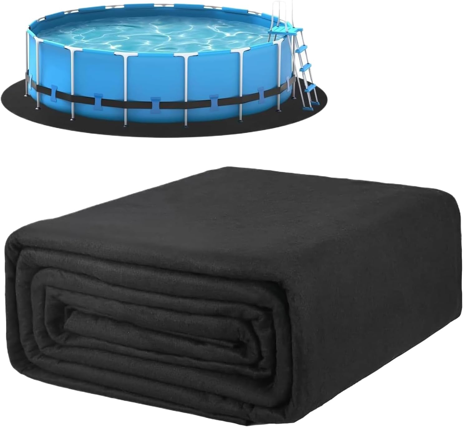 10Ft Round Pool Liners - Swimming Pool Ground Mats | Puncture Resistant Foldable Hot Tub Floor Mat for Outdoor | Anti-Slip Under Hot Tub Padding for Outdoor Summer Recreation