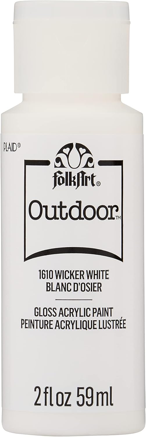 FolkArt Outdoor Acrylic Paint in Assorted Colors (2 Ounce), 1610 Wicker White
