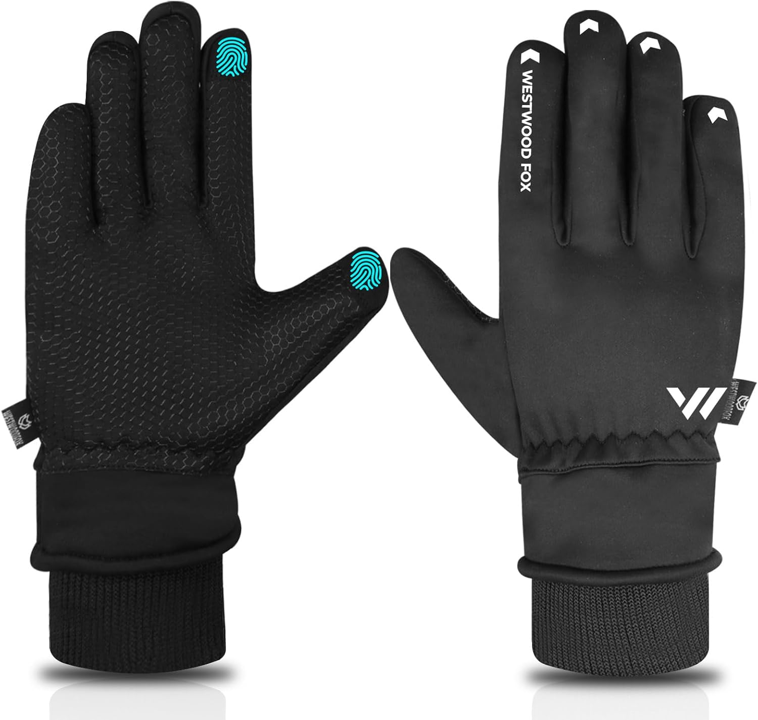 WESTWOOD FOX Waterproof Winter Gloves for Men Women,Coldproof Touchscreen Ski Gloves,Breathable warm Thermal gloves for Cycling,Running,Snowboarding,Hiking, Driving and Outdoor sports.