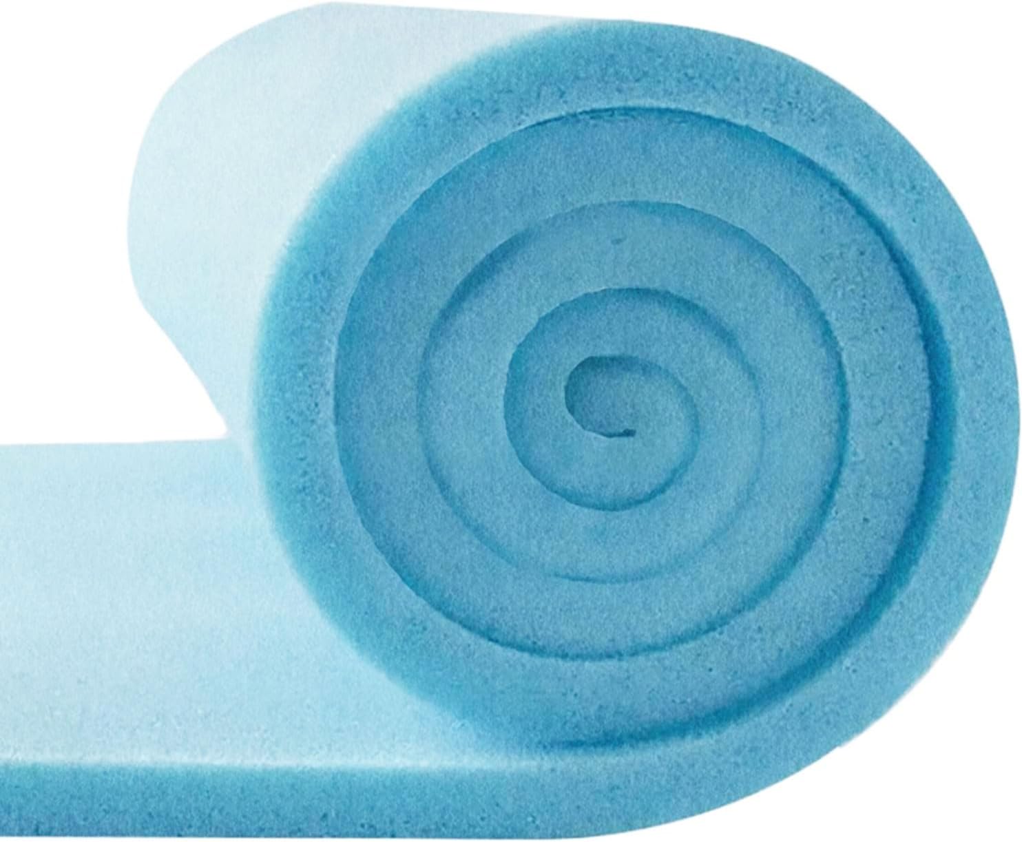 1/2" Thick - Medium Density Sofa Chair Cushion Seat Camper Van Bed Vehicle Replacement Sheets Blue Foam for Upholstery 6ft x 2ft (72" x 24") - Fire Retardant Premium Upholstery Foam Sheet - Made in UK