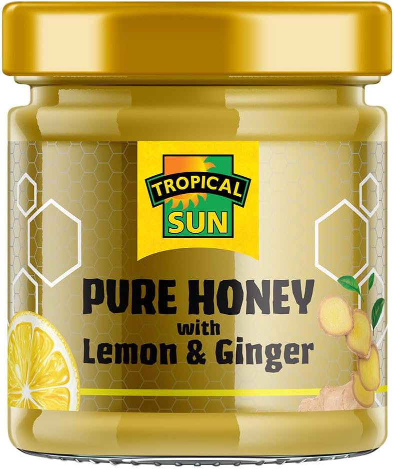 Tropical Sun Pure Honey with Lemon and Ginger, 250g | Sweet, Creamy and Tangy | Pure and Natural Honey | Premium Quality Honey, (Pack of 1)