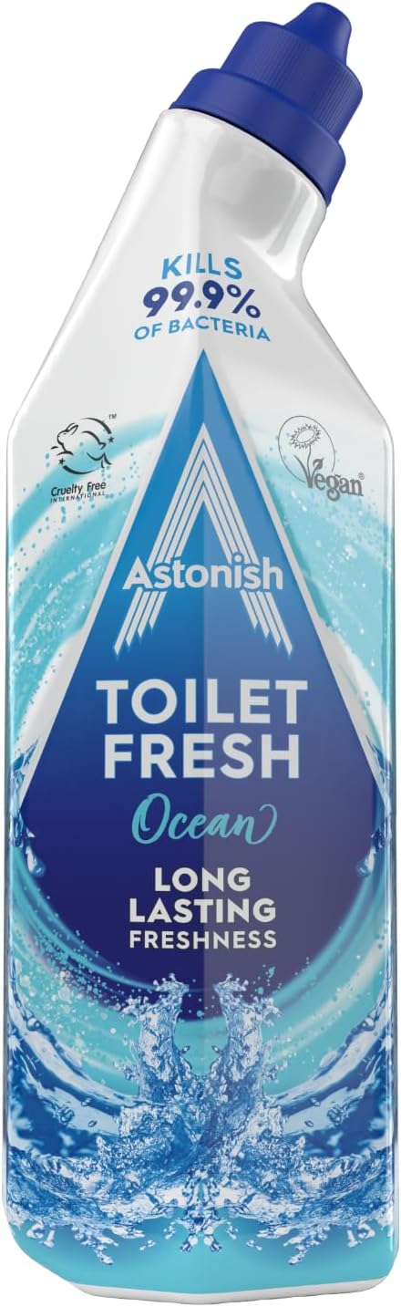 Astonish Ocean Toilet Fresh Gel, Kills 99.9% of Bacteria, Limescale Prevention, 750ml