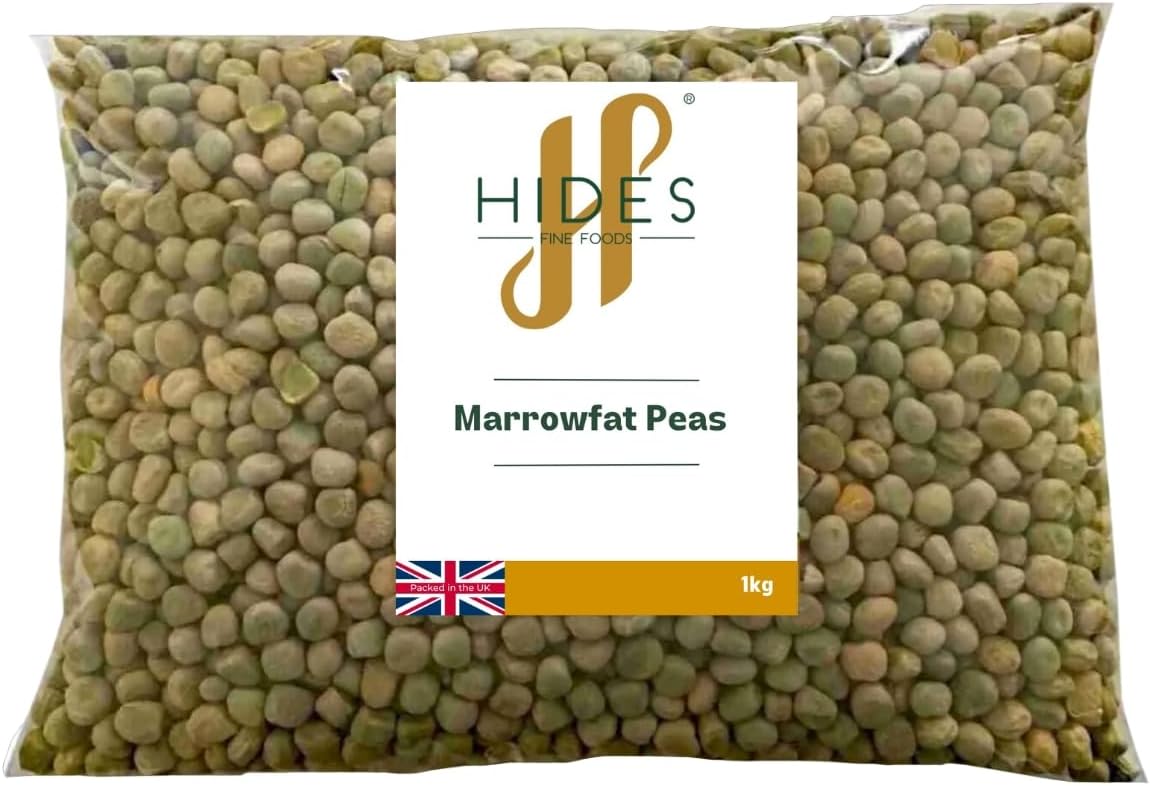 Hides Fine Foods - Marrowfat Peas 1kg - GMO Free - Suitable for Vegetarians - Cooking - Soups - Dhal - Mushy Peas - Dips - Salads - Supports Digestive Health
