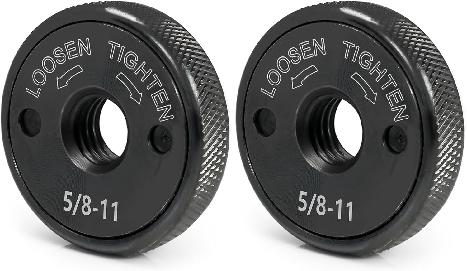 5/8-11 Nuts for Angle Grinder 4.5" and 5" No Wrench Required, 2PCS Self Locking Flange Nuts Metal Lock Grinder Knurled Arbor Nut