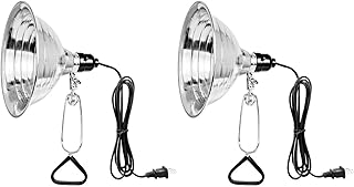 Simple Deluxe Clamp Lamp Light with 8.5 Inch Adjustable Aluminum Reflector and 6 Feet Cord, up to 150W E26 Socket (no Bulb Included), Silver and Black, 2 Pack