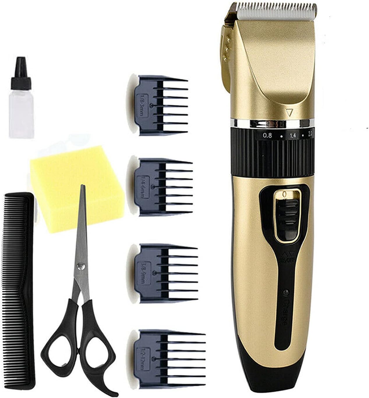 Professional Electric Pet Hair Clipper Set - Cordless, Low Noise Dog and Cat Trimmer - Rechargeable & Fast Charging Grooming Kit