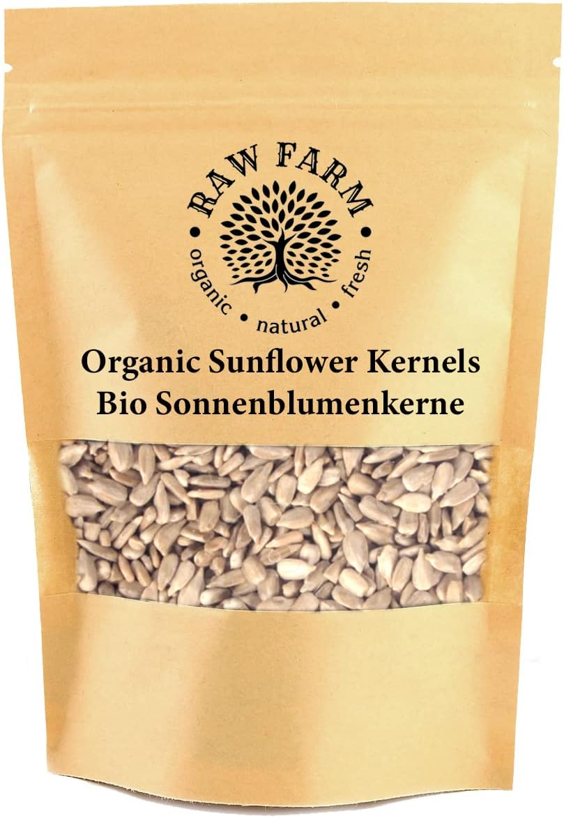 1 kg Organic Raw Sunflower Kernels, Free from Gluten and Soya (1000)