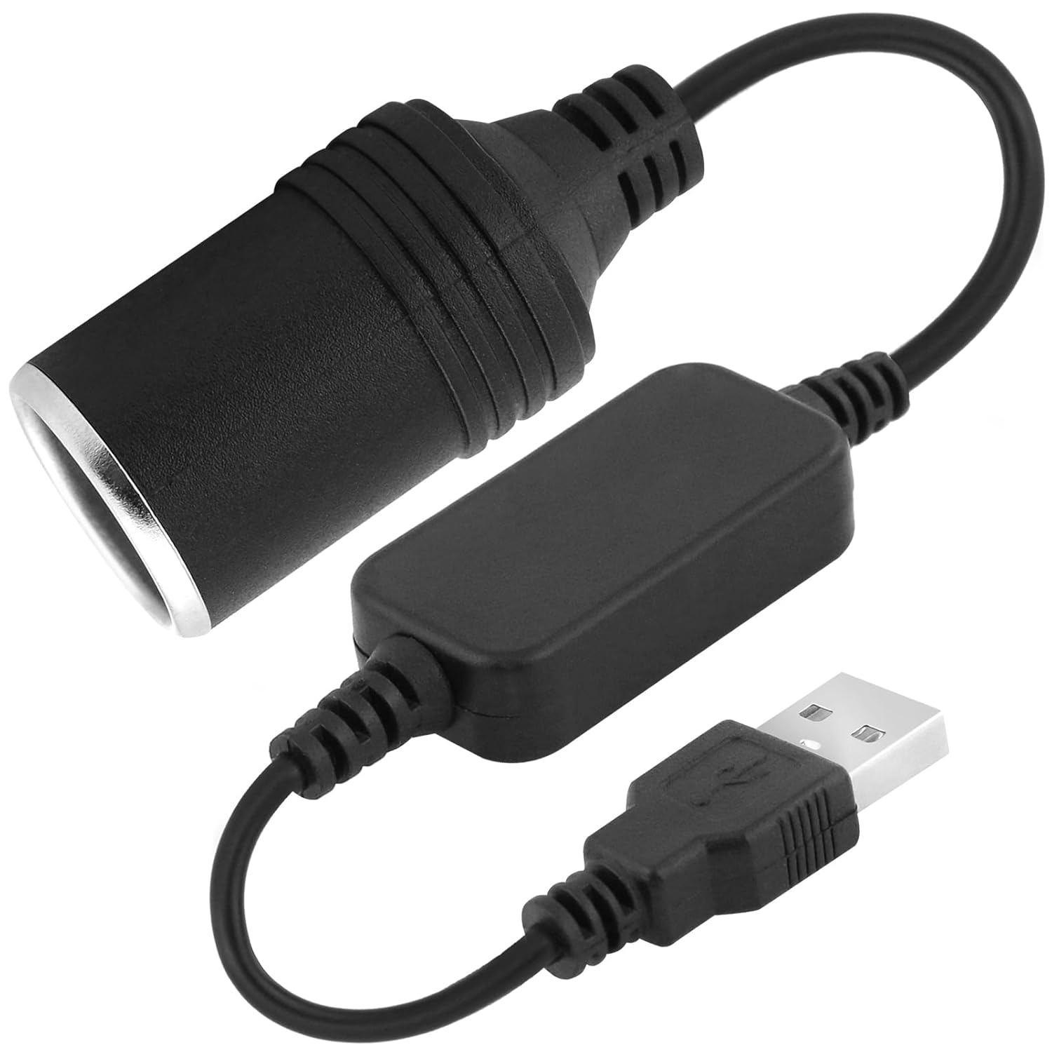 Goerpn USB A Male to 12V Car Cigarette Lighter Socket Female Converter Cable Adapter Cord Step Up Voltage Output for Driving Recorder DVR Camera GPS E-Dog and Other Electronics