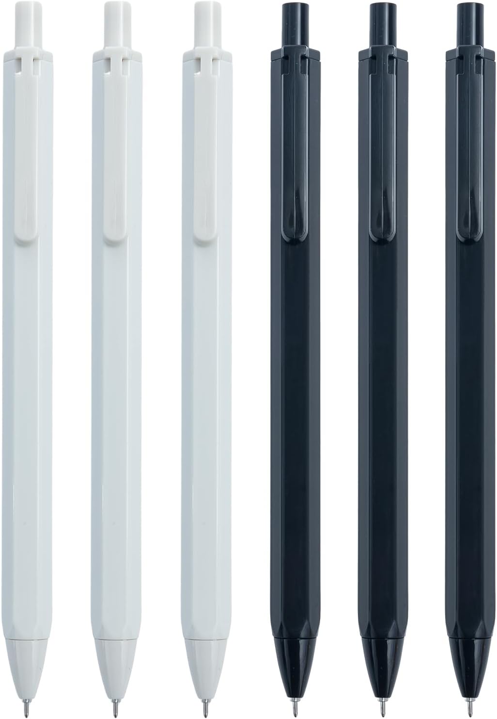 M&G 6 Pcs Gel Pens, 0.35mm Black Ink Gel Pen Fine Point Pens, Retractable Gel Ink Rollerball Pens, Quick Dry Gel Ink Pens with Large Capacity Ink Smooth Writing for Office Schoo
