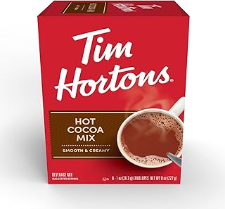 Tim Hortons Hot Cocoa Mix Packets, Smooth & Creamy, 8 Count